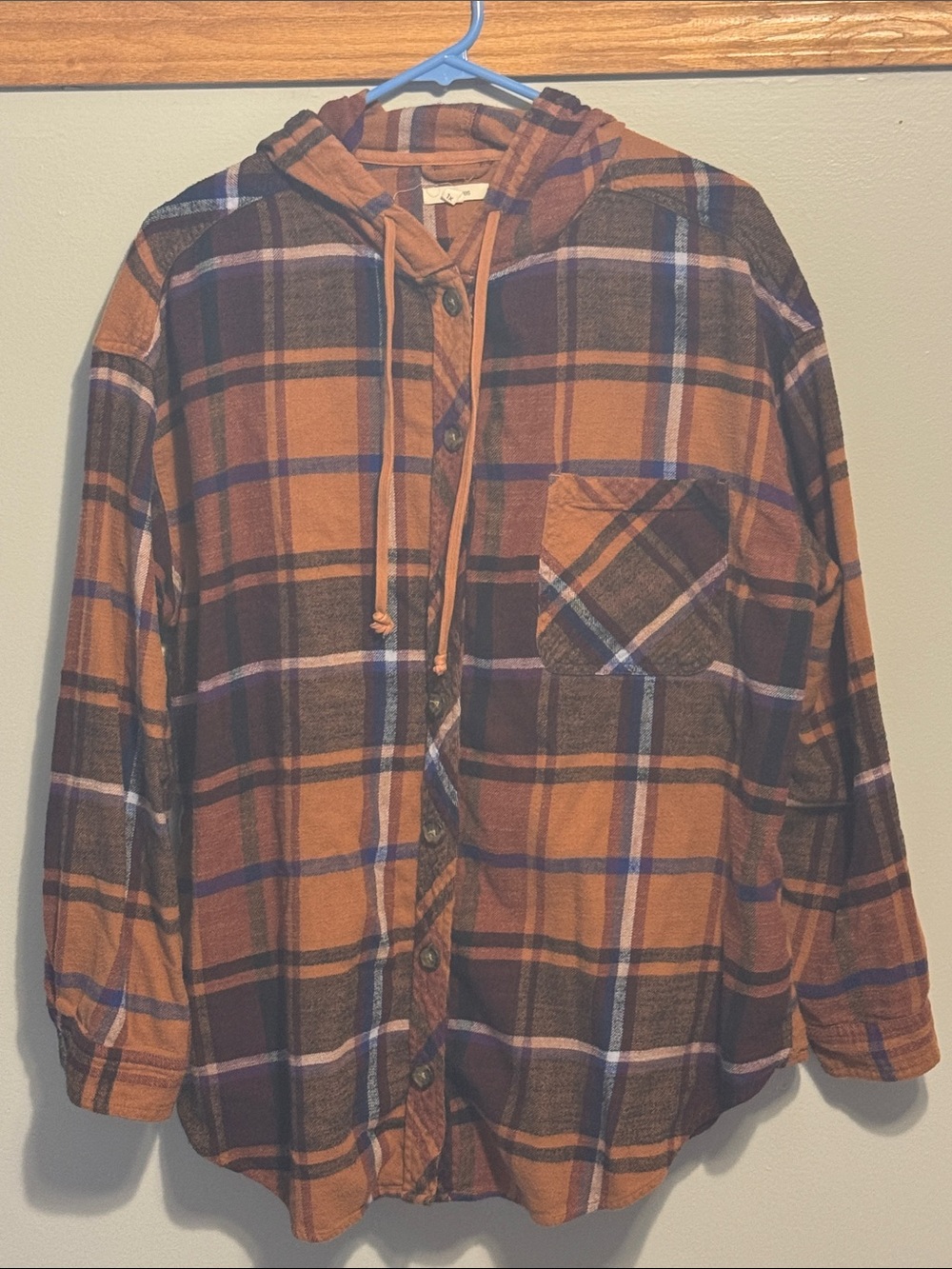Maurice’s Women’s  Hooded Flannel Shirt - Rust Plaid